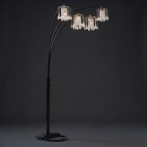 Major-Q Crystal Arch Floor Lamp, Dimmable Three-Light