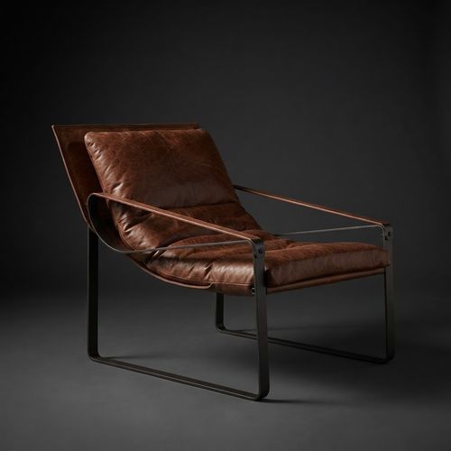 Major-Q Cocoa Top Grain Leather Accent Chair